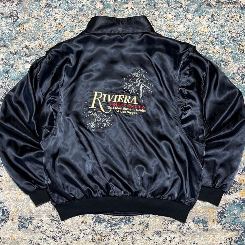 VTG Riviera Satin Bomber Jacket Size XL